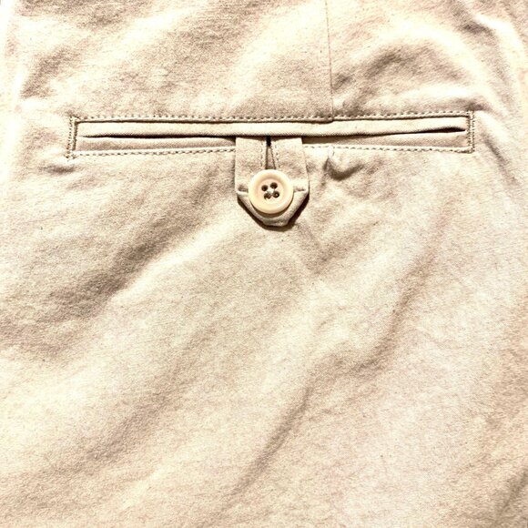 Entireworld. Straight-Leg Flat Front Cotton Pants 28 Button Pockets Beige Stone - Picture 5 of 8